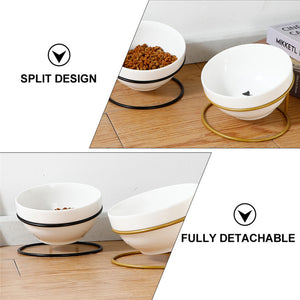 Tilting Pet Bowl Rack Water Bowl Cat Bowl Ceramic Cat Bowl