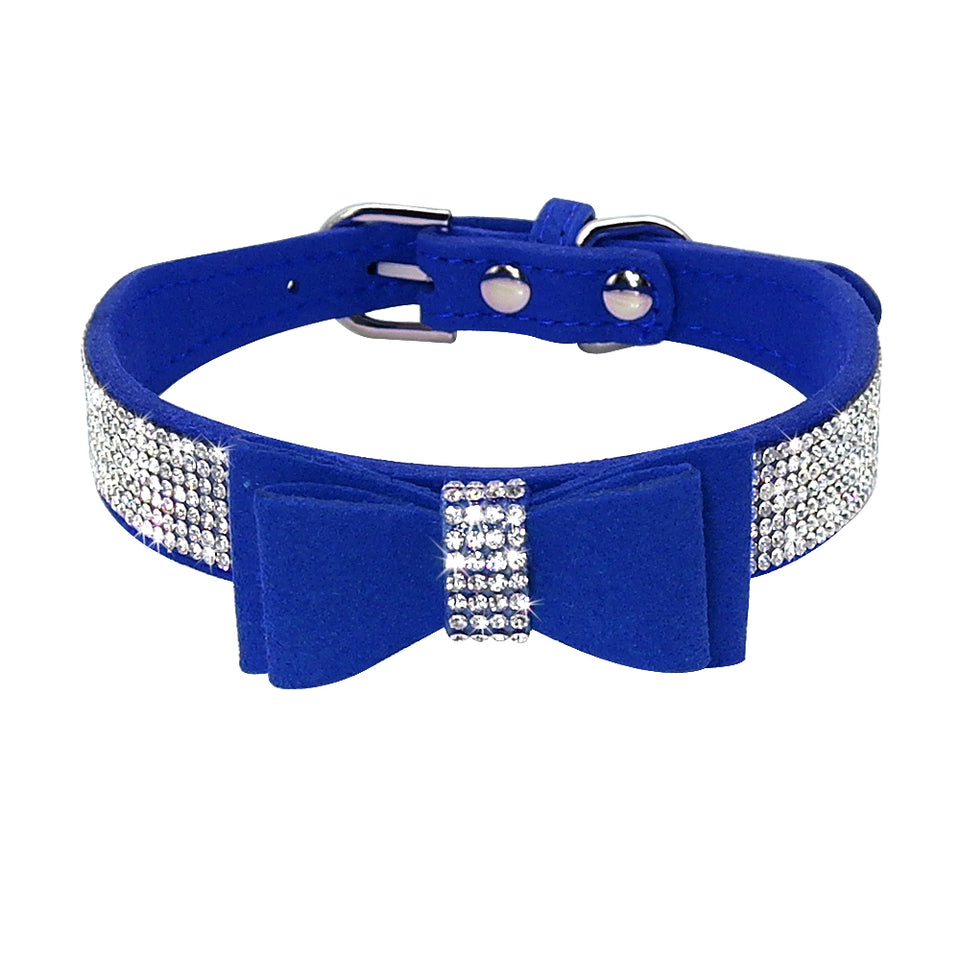 Shiny Hot Rhinestone Dog Cat Comfortable Korean Velvet Pet Leash