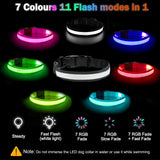 Light Up Dog Collar - Dog Collar Lights For The Dark Night, Adjustable Flashing Dog Collar Rechargeable, LED Dog Collar With 3 Flash Modes For Large, Medium And Small Dogs--Size M