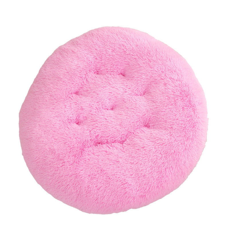 Round Pet Mat Dog Bed Plush Warm Sleep Dog Bed Cathouse Doghouse