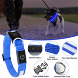Light Up Dog Collar - Dog Collar Lights For The Dark Night, Adjustable Flashing Dog Collar Rechargeable, LED Dog Collar With 3 Flash Modes For Large, Medium And Small Dogs--Size M